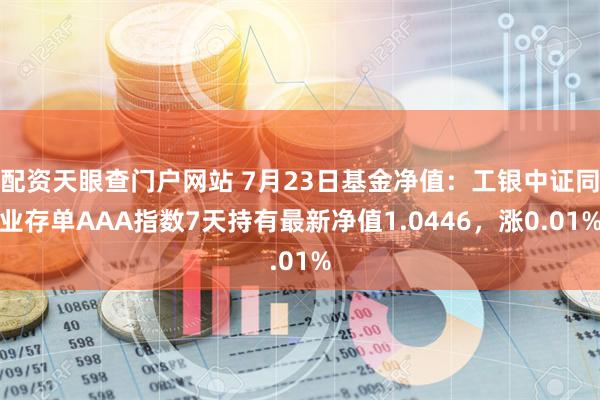 配资天眼查门户网站 7月23日基金净值：工银中证同业存单AAA指数7天持有最新净值1.0446，涨0.01%