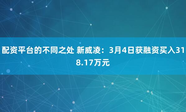 配资平台的不同之处 新威凌：3月4日获融资买入318.17万元