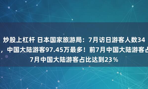 炒股上杠杆 日本国家旅游局：7月访日游客人数343.7万创新高，中国大陆游客97.45万最多！前7月中国大陆游客占比达到23％